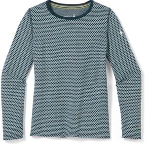 Smartwool Kids' Classic Thermal Merino Base Layer Top & Bottom, Size: M,Aqua Dot